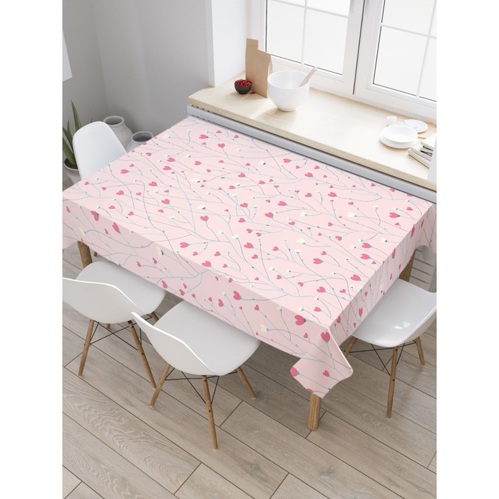 Скатерть на стол «Цветущая любовь», прямоугольная, сатен, размер 120х145 см