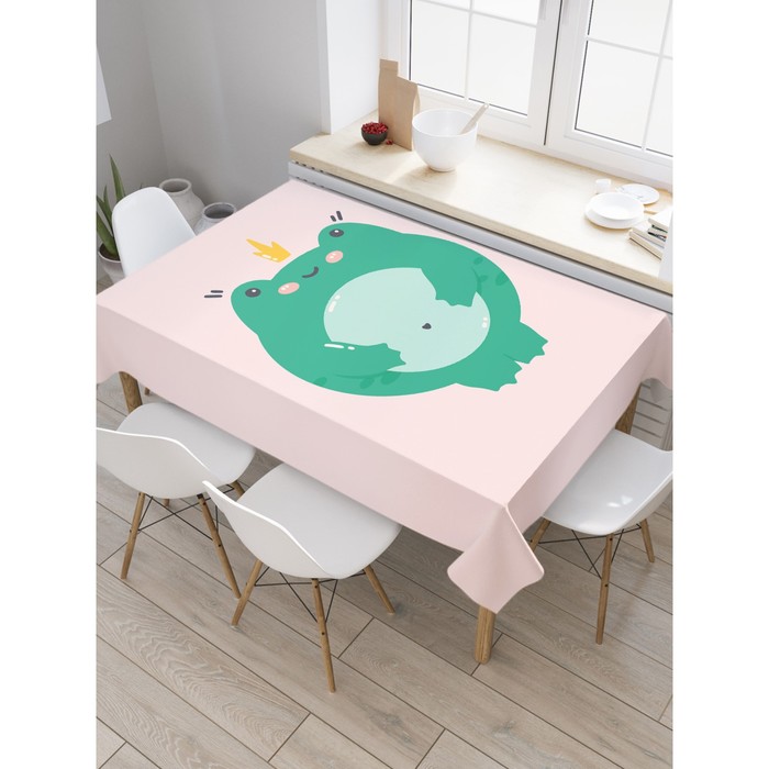 Скатерть на стол «Довольный лягушонок», прямоугольная, сатен, размер 120х145 см
