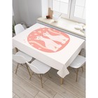 Скатерть на стол «Кошачья любовь», прямоугольная, сатен, размер 120х145 см - Фото 1
