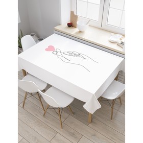 Скатерть на стол «Знак любви», прямоугольная, сатен, размер 120х145 см