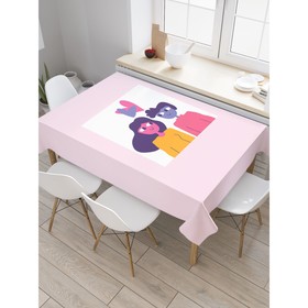 Скатерть на стол «Влюбленные», прямоугольная, сатен, размер 120х145 см