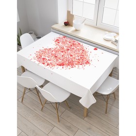Скатерть на стол «Воздушное сердце», прямоугольная, сатен, размер 120х145 см