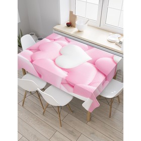 Скатерть на стол «Вкусные сердечки», прямоугольная, сатен, размер 120х145 см