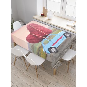 Скатерть на стол «Сердце на машине», прямоугольная, сатен, размер 145х180 см