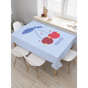Скатерть на стол «Вишинки вместе», прямоугольная, сатен, размер 145х180 см