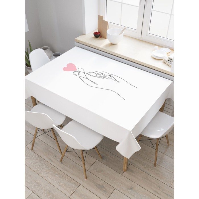 Скатерть на стол «Знак любви», прямоугольная, сатен, размер 145х180 см - Фото 1