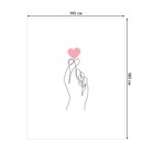 Скатерть на стол «Знак любви», прямоугольная, сатен, размер 145х180 см - Фото 2
