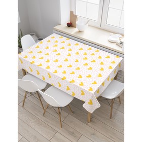 Скатерть на стол «Желтые сердечки», прямоугольная, оксфорд, размер 120х145 см