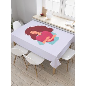 Скатерть на стол «Обнимая сердце», прямоугольная, оксфорд, размер 120х145 см