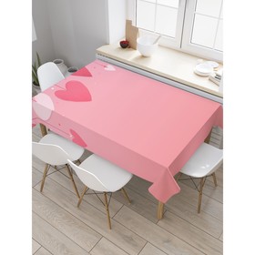 Скатерть на стол «Украшение из сердец», прямоугольная, оксфорд, размер 120х145 см