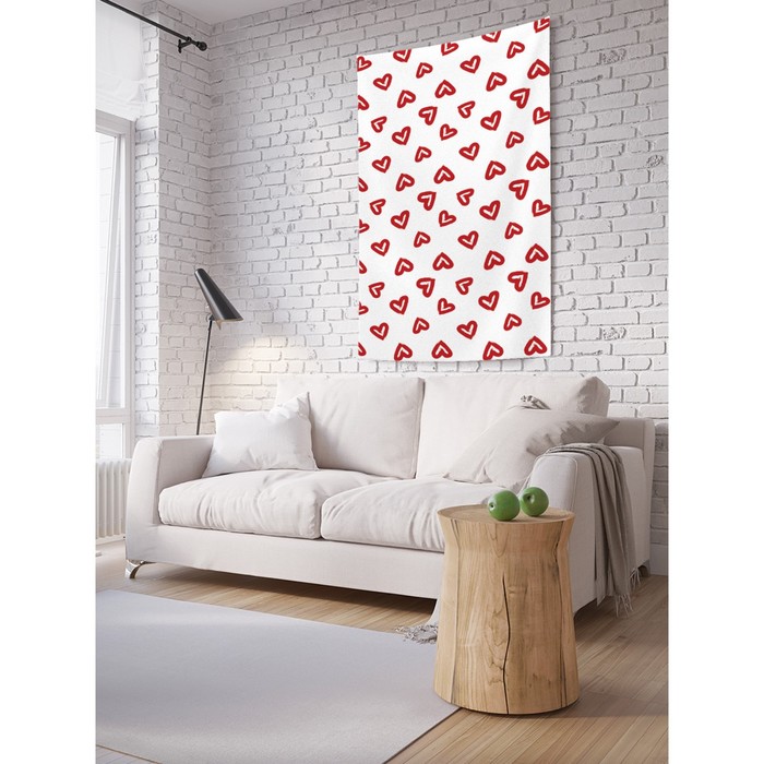 Декоративное панно с фотопечатью «Нарисованные сердца», вертикальное, размер 100х150 см - Фото 1
