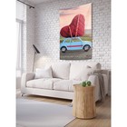 Декоративное панно с фотопечатью «Сердце на машине», вертикальное, размер 100х150 см - фото 294391122