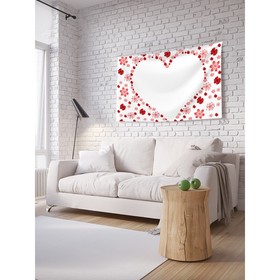 Декоративное панно с фотопечатью «Сердце из цветов», горизонтальное, размер 150х200 см