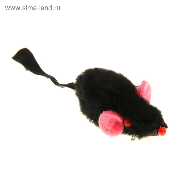 Игрушка для кошек "Мышка", натуральный мех, 5 см - Фото 1