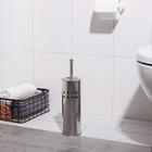 Ёршик для унитаза с подставкой «Квадраты», 10×10×38 см, цвет хром - Фото 3