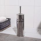 Ёршик для унитаза с подставкой «Квадраты», 10×10×38 см, цвет хром - Фото 2