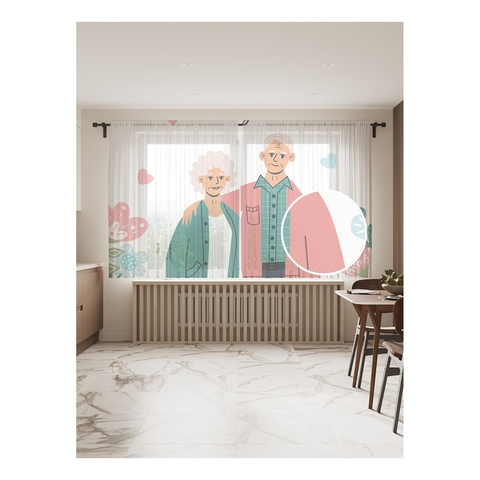 Фототюль «Навсегда вместе», размер 145х180 см, 2 шт - Фото 1