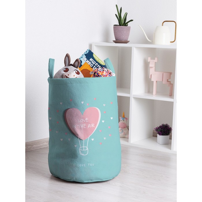 Корзина для игрушек «Любовь в воздухе, размер 35х50 см - Фото 1