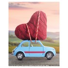 Подушка валик «Сердце на машине, декоративная, размер 16х45 см - Фото 2