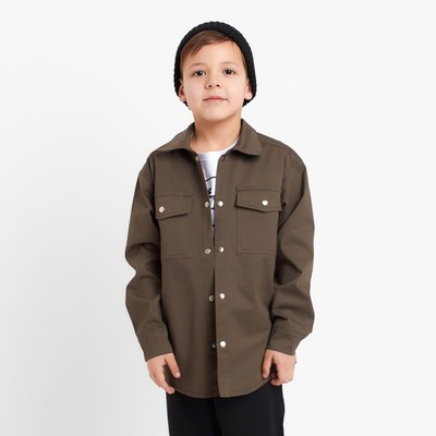 Рубашка джинсовая детская KAFTAN, размер 36 (134-140 см), хаки
