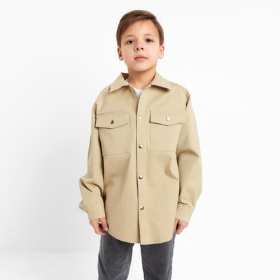 Рубашка джинсовая детская KAFTAN, размер 28 (86-92 см), бежевая