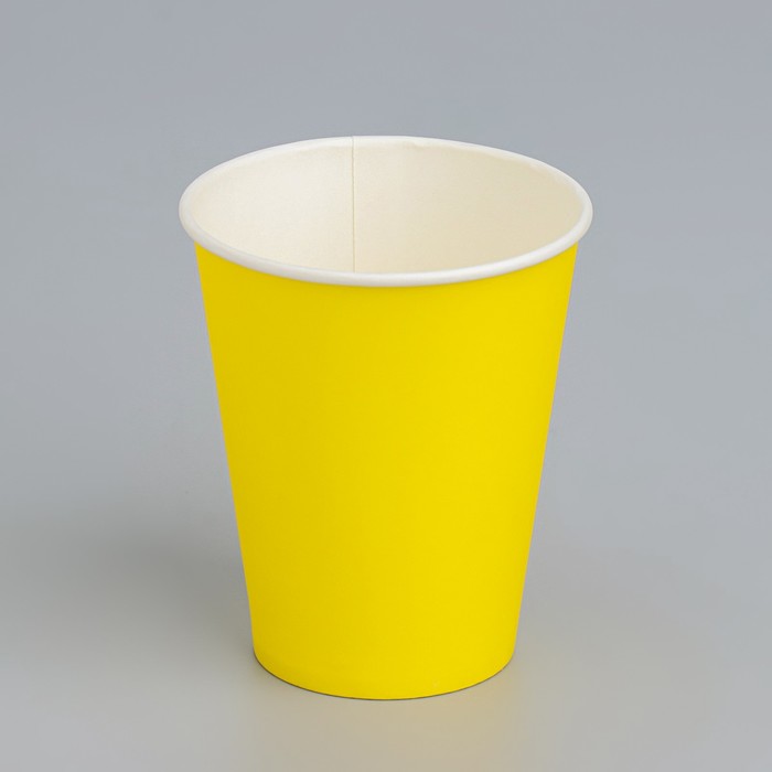 Стакан бумажный "Желтый" 165 мл, диаметр 70 мм - Фото 1