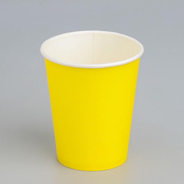 Стакан бумажный "Желтый" 250 мл, диаметр 80 мм - Фото 1