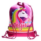 Мешок для обуви «Единорог», с карманом, розовый - Фото 1