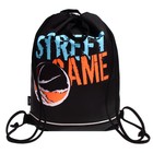 Мешок для обуви с карманом 430 х 360 х 90 мм, с расширением, ручка-петля, светоотражающая полоса, Оникс МО-31с-21, Street game (полиэстер кашированный пенополиуретаном "дутик") - Фото 1