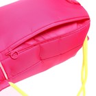 Мешок для обуви с карманом 430 х 360 х 90 мм, с расширением, ручка-петля, светоотражающая полоса, Оникс МО-31с-48, розовый/салатовый (полиэстер кашированный пенополиуретаном "дутик") - Фото 3