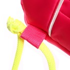 Мешок для обуви с карманом 430 х 360 х 90 мм, с расширением, ручка-петля, светоотражающая полоса, Оникс МО-31с-48, розовый/салатовый (полиэстер кашированный пенополиуретаном "дутик") - Фото 5