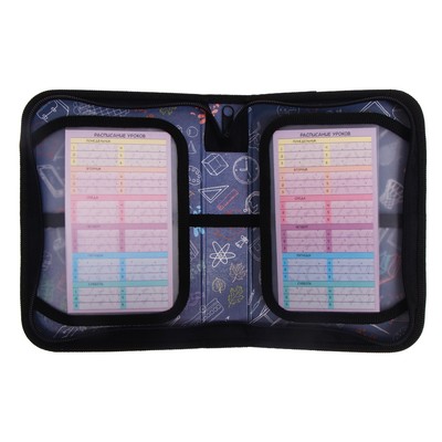 Пенал 1 секция, 140 х 200 х 40 мм, 2 откидные планки, тканевый, ПКТ 09-20-1 Panda