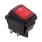Клавишный выключатель Rexant 36-2361, 250 В, 15 А, ON-OFF, 4с, красный, с подсветкой - фото 293990789