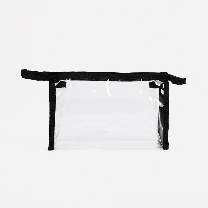 Косметичка на молнии, цвет прозрачный/чёрный 33819