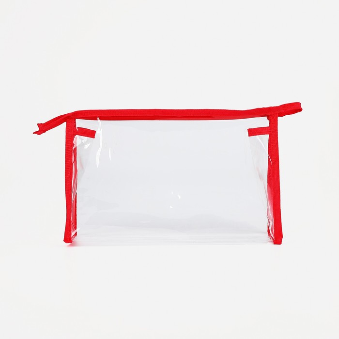 Косметичка на молнии, цвет прозрачный/красный 33825