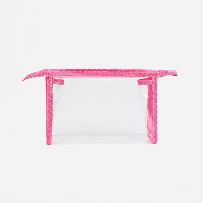 Косметичка на молнии, цвет прозрачный/розовый 33827