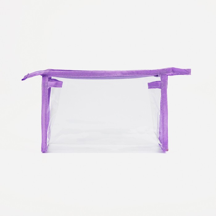 Косметичка на молнии, цвет прозрачный/сиреневый 33829