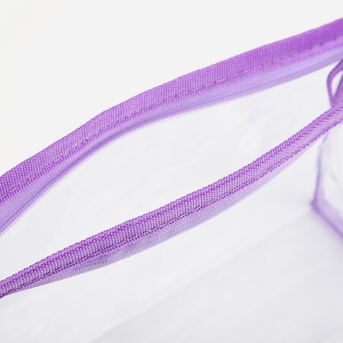 Косметичка на молнии, цвет прозрачный/сиреневый 33829