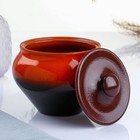 Горшок для жаркого Вятская керамика «Классика», 900 мл, красный, чёрный - Фото 2