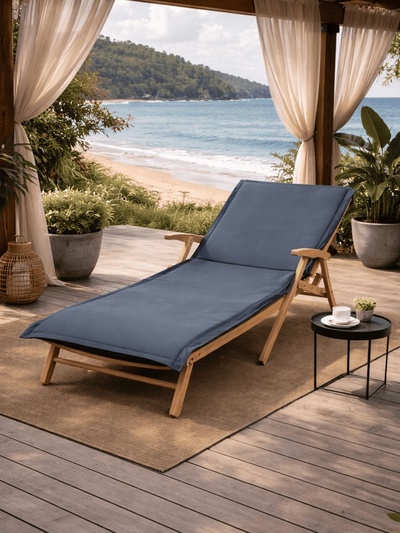 Подушка на шезлонг «Этель», 55×190+2 см, оксфорд с ВМГО, графитовая