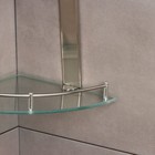 Полка для ванной комнаты 2х-ярусная угловая Штольц Stölz, 24×24×28 см, нержавеющая сталь, стекло - Фото 4