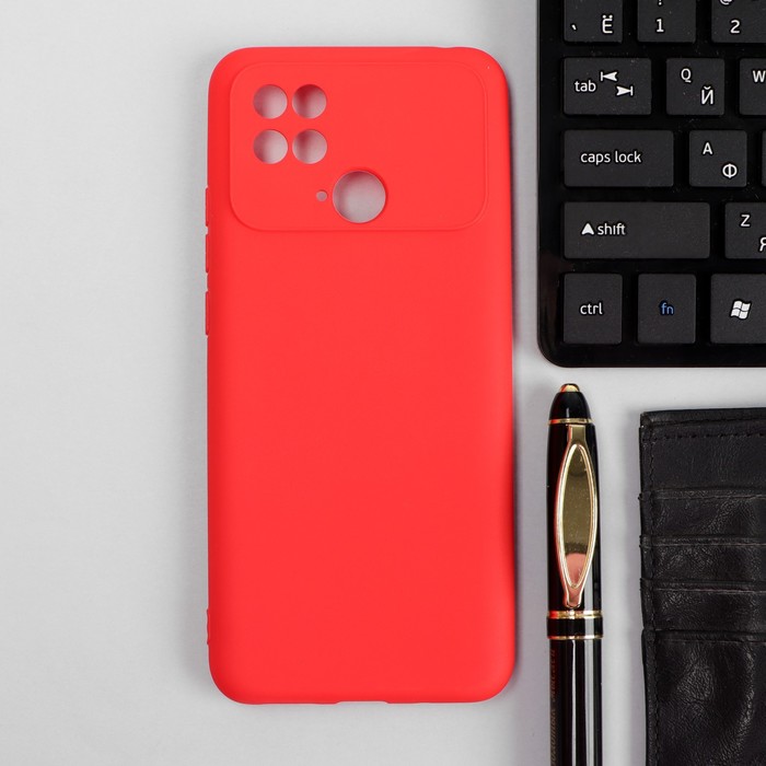 Чехол iBox Case для Xiaomi Poco C40, силиконовый, с защитой камеры, красный - Фото 1