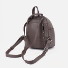 Рюкзак женский из искусственной кожи на молнии, 3 кармана, цвет коричневый - фото 42887187