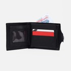 Портмоне мужское на магните, отдел для купюр, для монет, для карт, цвет чёрный - Фото 4