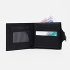 Портмоне мужское на магните, отдел для купюр, для карт, для монет, цвет чёрный - Фото 4