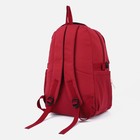 Рюкзак школьный на молнии, 4 наружных кармана, цвет красный - фото 10806006