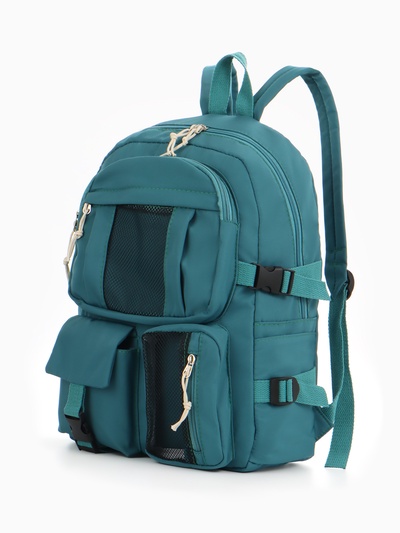 Рюкзак школьный на молнии, с карманами, бирюзовый