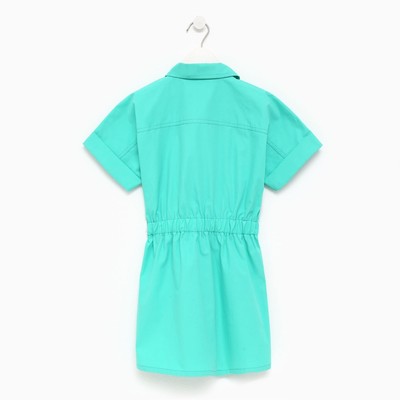 Платье для девочки с карманами KAFTAN: Summer cotton, зелёное, рост 98-104 см