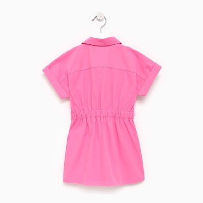 Платье для девочки с карманами KAFTAN: Summer cotton, ярко-розовое, рост 98-104 см