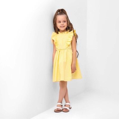 Платье для девочки KAFTAN: Summer cotton с крылышками, жёлтое, рост 98-104 см